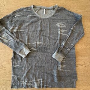 Z Supply Gray Camouflage waffle knit